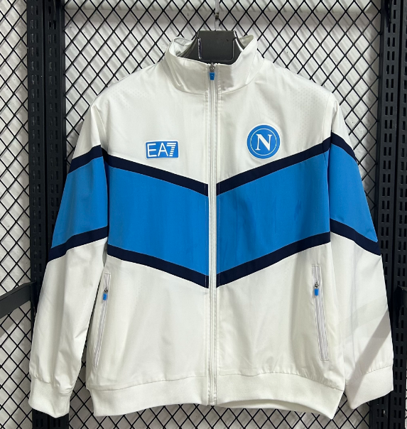2025/2026 Napoli White and blue Windbreaker Football Shirt 1:1 Thai Quality