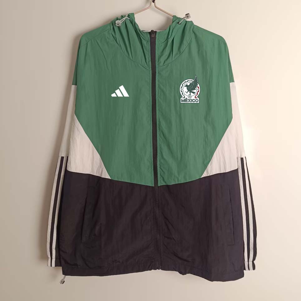 2025 Mexiko Windbreaker grünes Fußballtrikot AAA Fan-Qualität