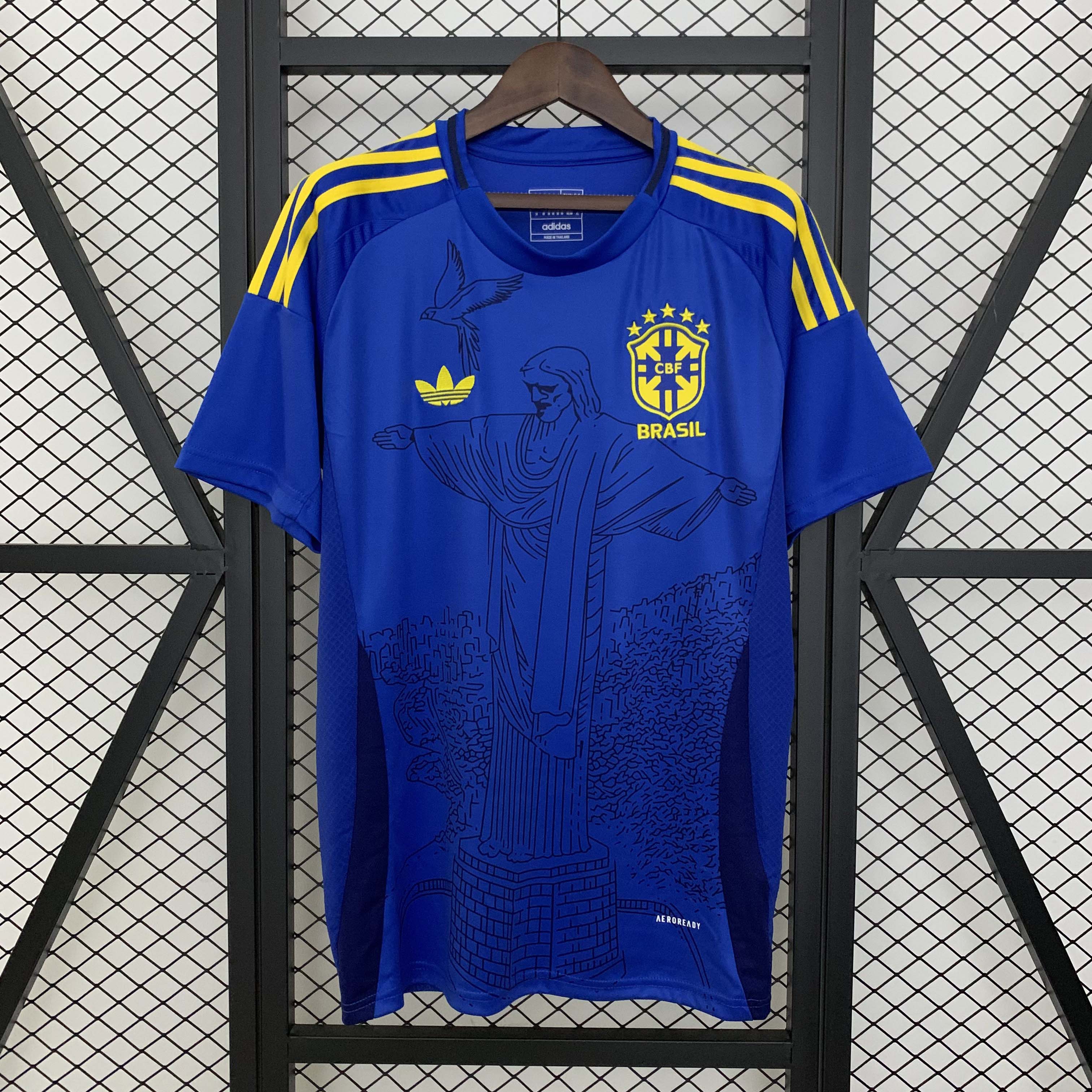 2025 Maillot Bleu Édition Spéciale Jesus Brésil AAA qualité fan