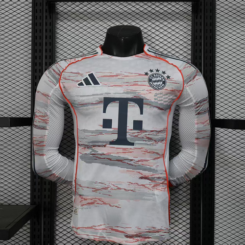 2025-2026 Long Sleeves Bayern Munich Away Player Version Football Shirt AAA fan-grade