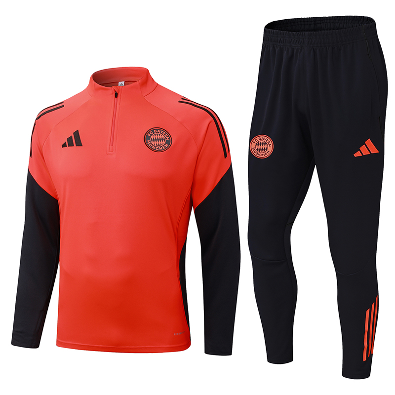 2025/2026 Bayern Munich Half-Pull Training Suit Orange Football Shirt AAA fan-grade Set