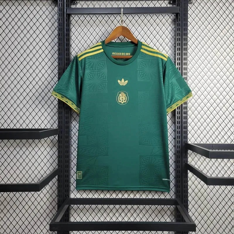 2025 Mexiko National Gold Cup Version grünes Fußballtrikot AAA Fan-Qualität
