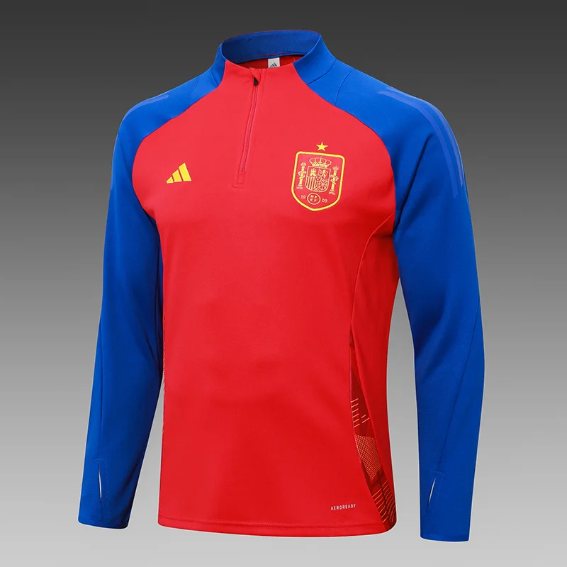 2024-2025 西班牙半拉训练服红色足球球衣套装 — view 3