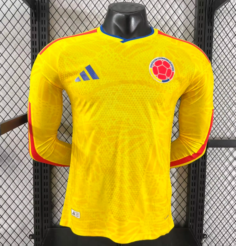 2026 Long Sleeve Player Version Colombia National Team Home  Football Jersey 1:1 Thai Quality