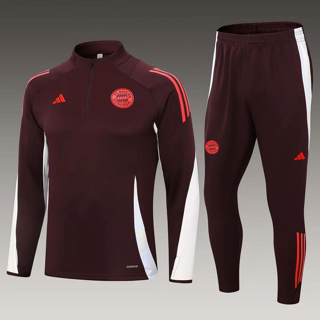 2024/2025 Bayern Munich Half-Pull Training Suit Deep purple Football Shirt AAA fan-grade Set