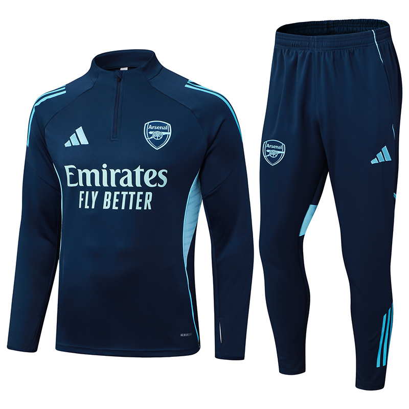 2025/2026 Arsenal Half-Pull Training Suit Royal Blue Football Shirt AAA fan-grade Set