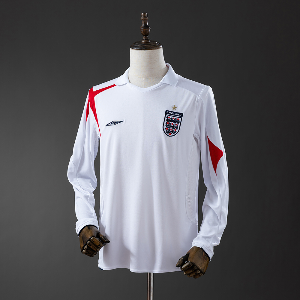2006 Retro England Home Long Sleeve Jersey AAA fan-grade