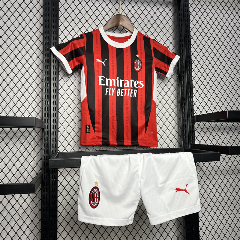 2024/2025 AC Milan Home Football Shirt AAA fan-grade Kids Size