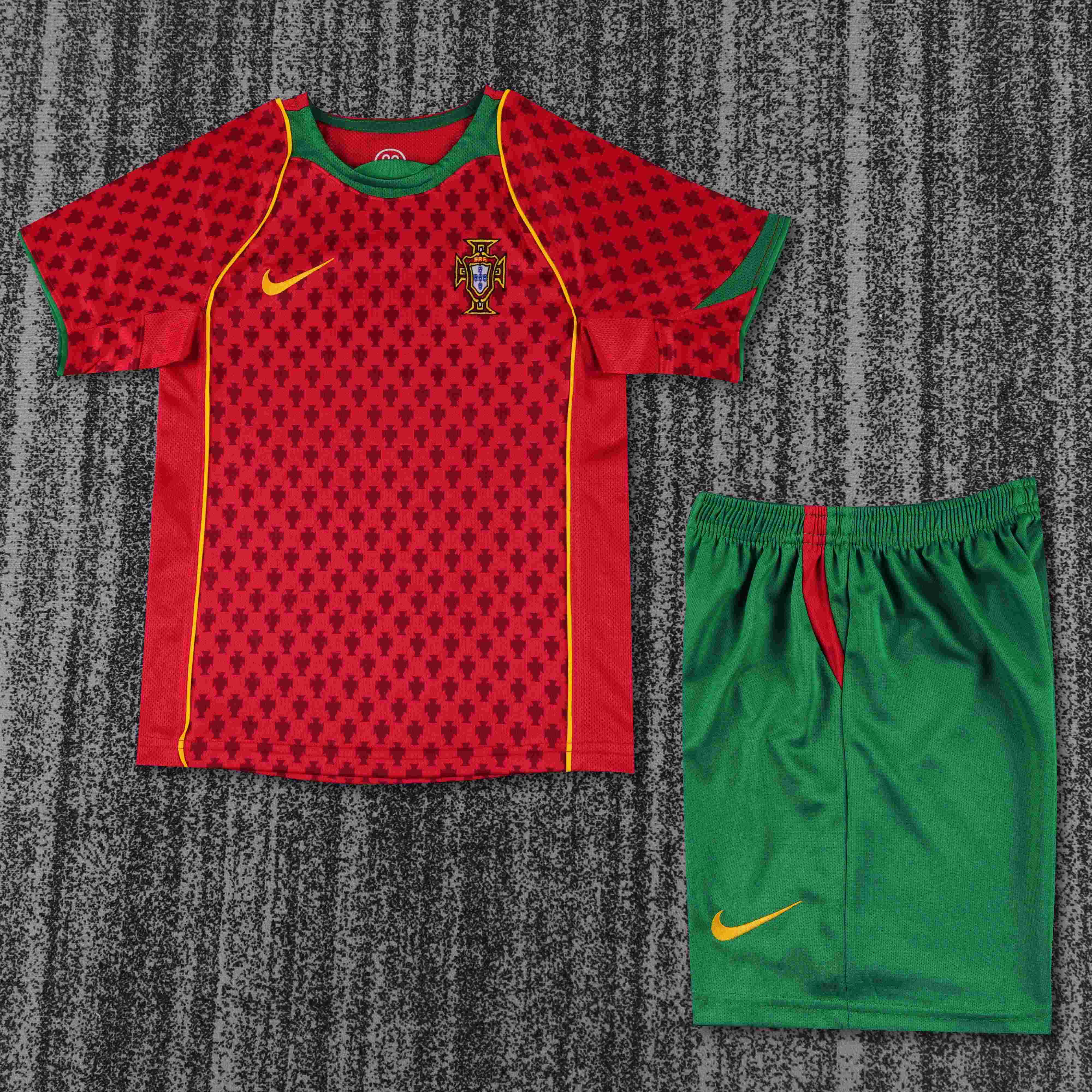 2004 Retro Portugal Home Football Shirt 1:1 Thai Quality Kids Size