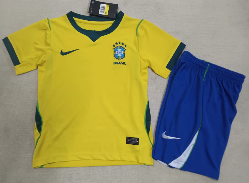 2026 Brazil Home Football Shirt AAA fan-grade Kids Size
