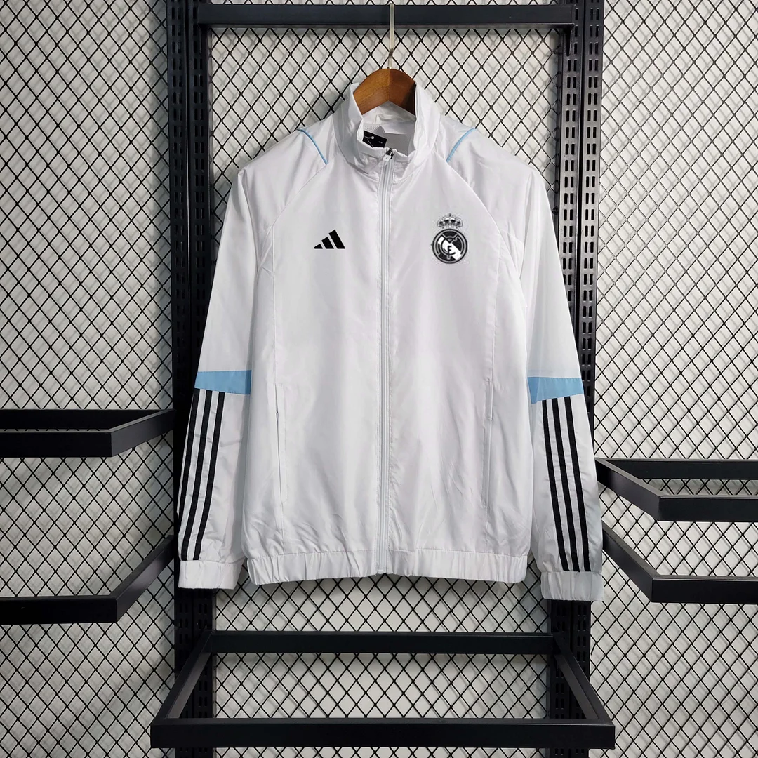 2023 Real Madrid Soccer Jersey Windbreaker white — main view