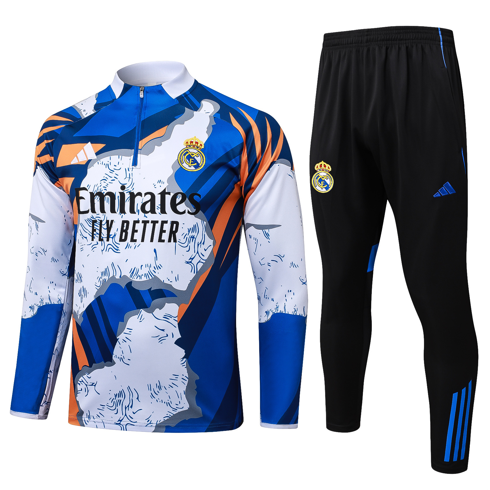 2025/2026 Real Madrid Camouflage Inkjet Half-Pull Training Suit Football Shirt AAA fan-grade Set