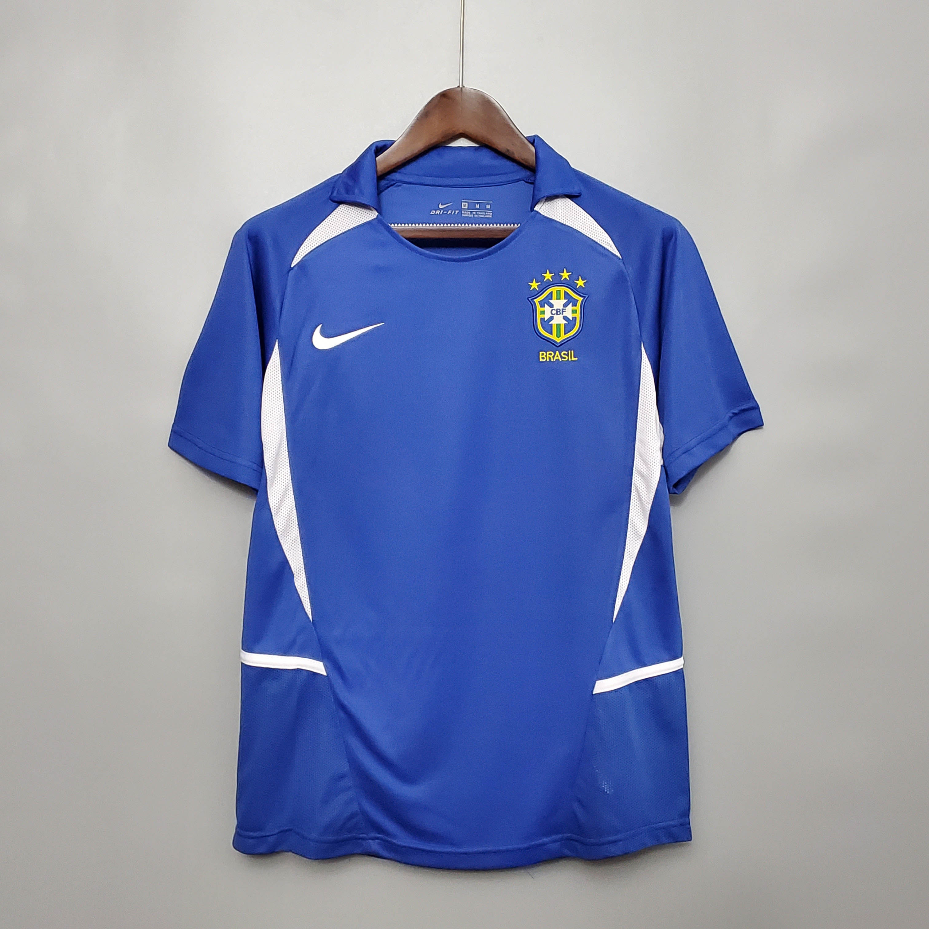 2002 레트로 브라질 어웨이 축구 저지
