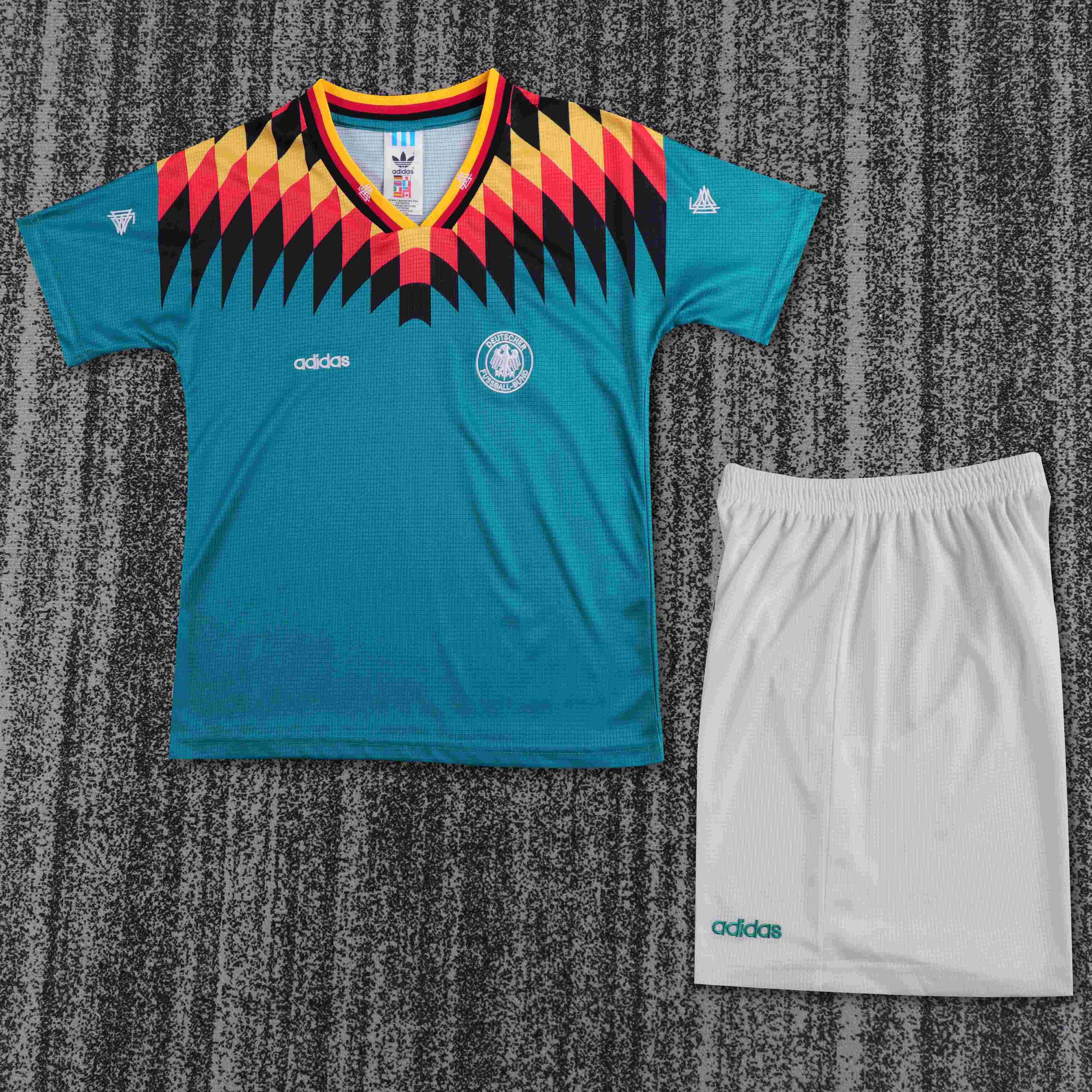 Maillot de football extérieur rétro Allemagne 1994 Qualité thaï 1:1 taille enfant