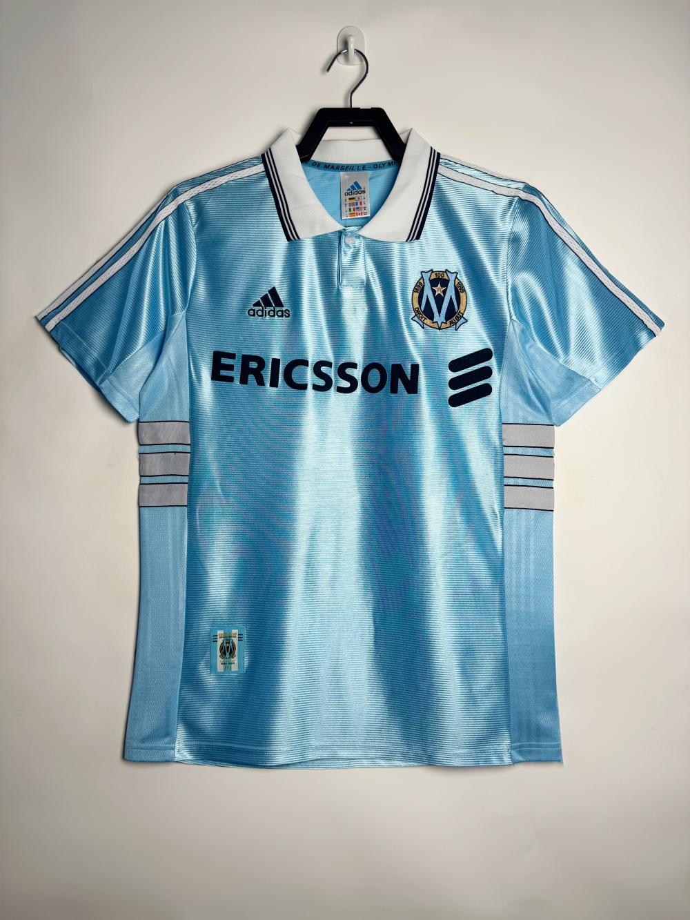 1998-1999 레트로 올랭피크 드 마르세유 어웨이 축구 저지 태국 퀄리티