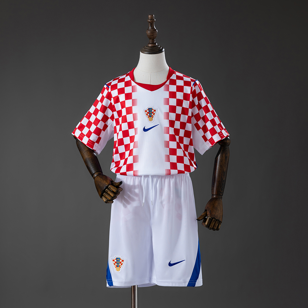 2026 Croatie Équipe Nationale Domicile Maillot Football AAA Qualité Fan Taille Enfant
