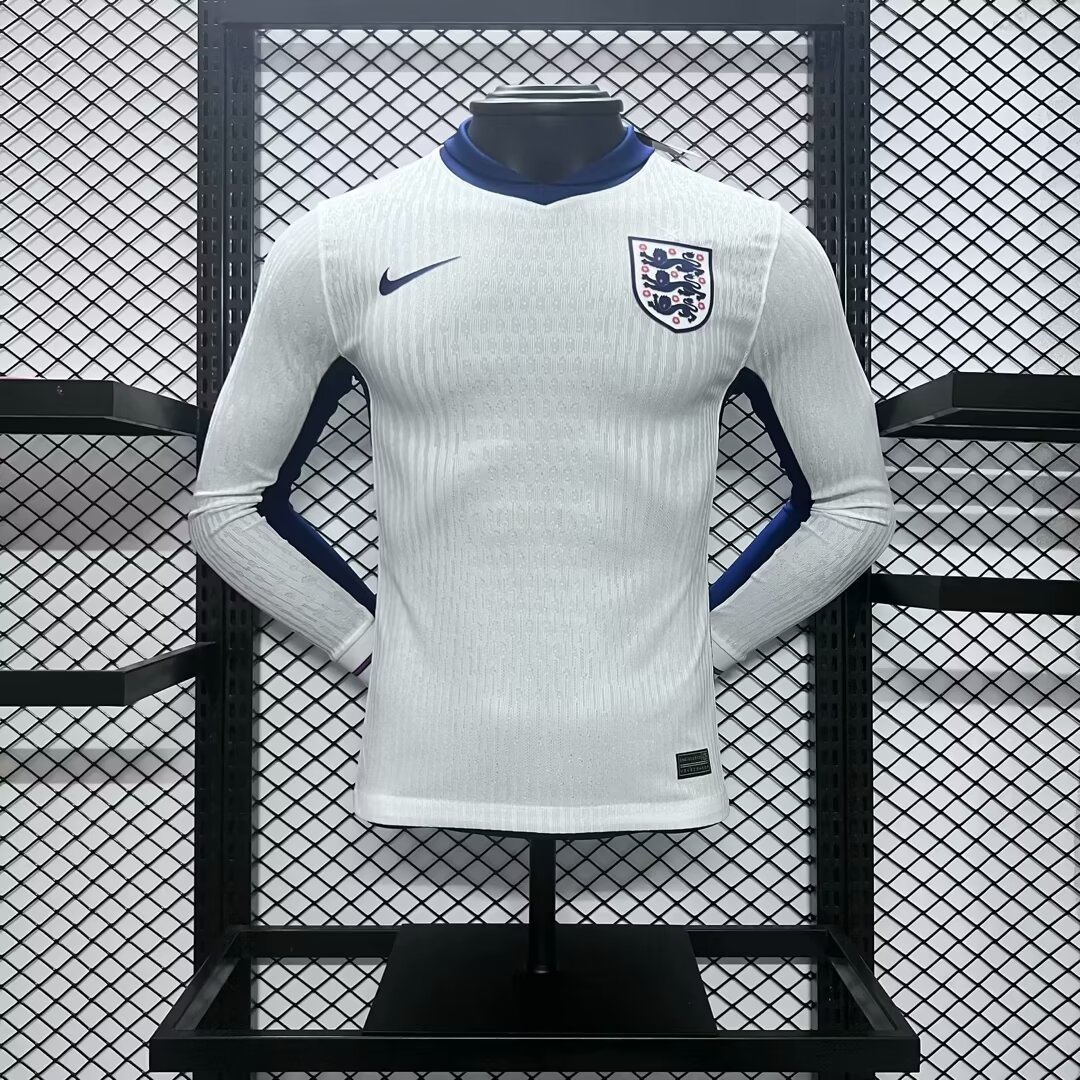 2024-2025 Player Version England Home Long Sleeves Football Shirt