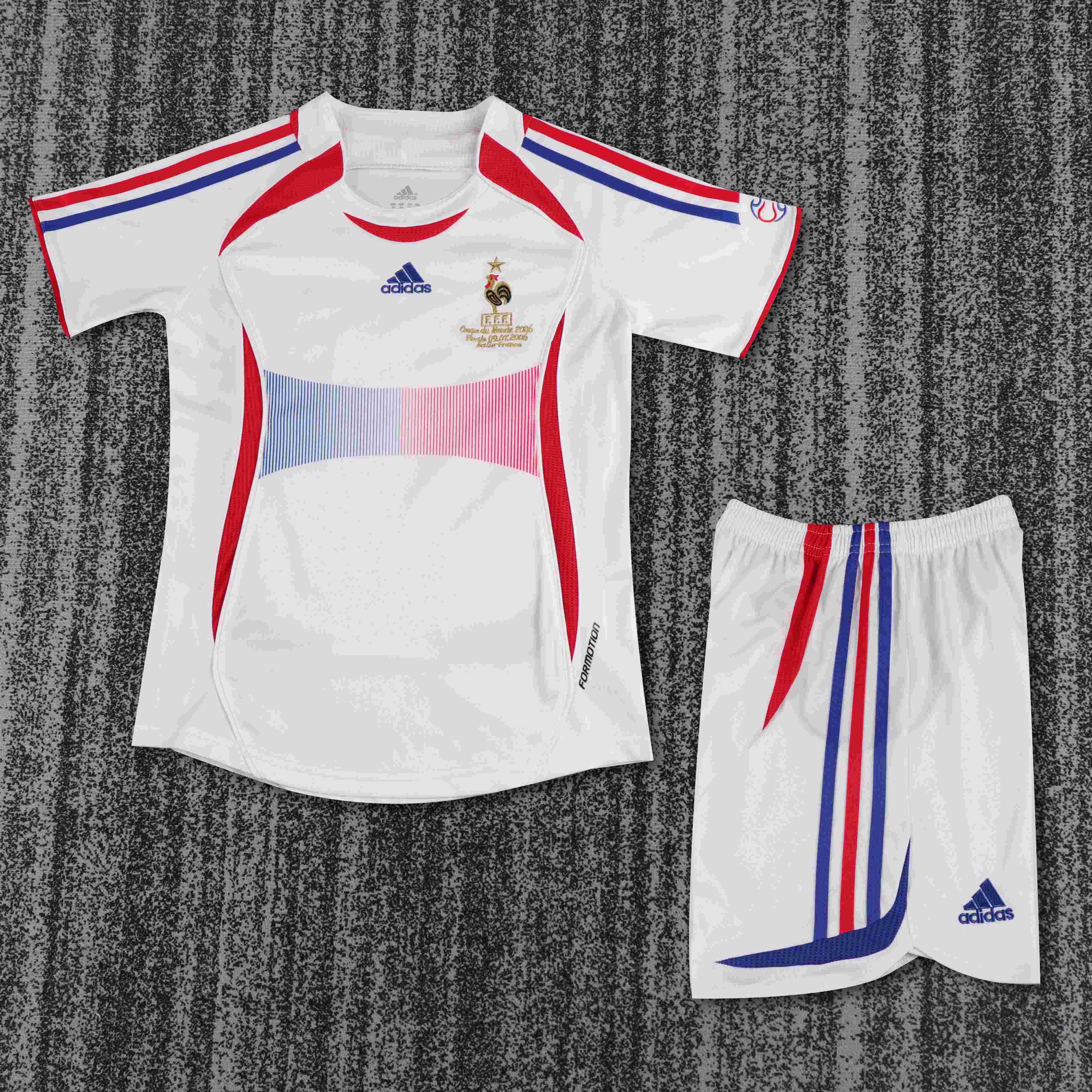 2006 Retro France Away Football Shirt AAA fan-grade Kids Size