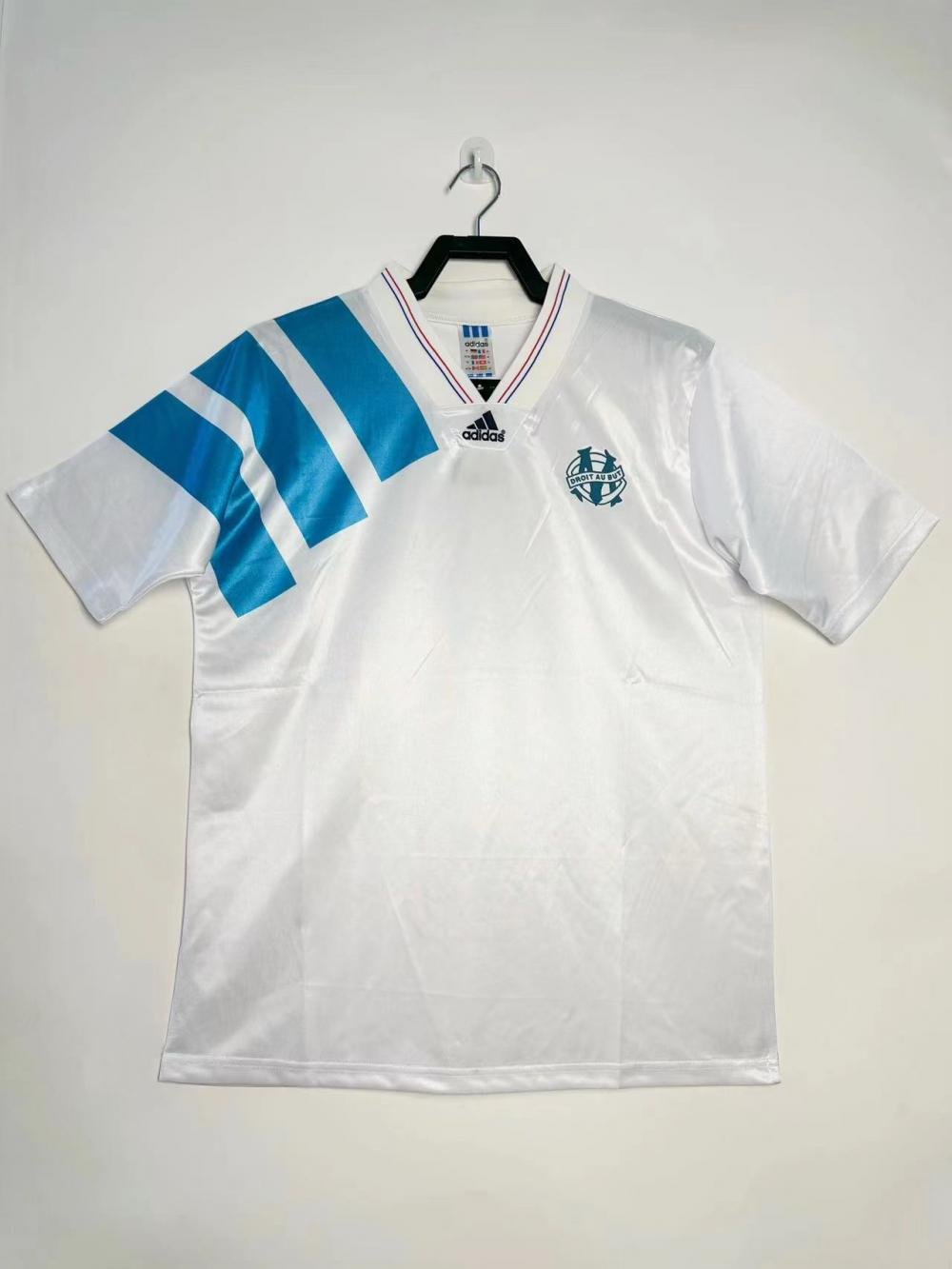 1992-1993 레트로 올랭피크 드 마르세유 홈 축구 저지 태국 퀄리티