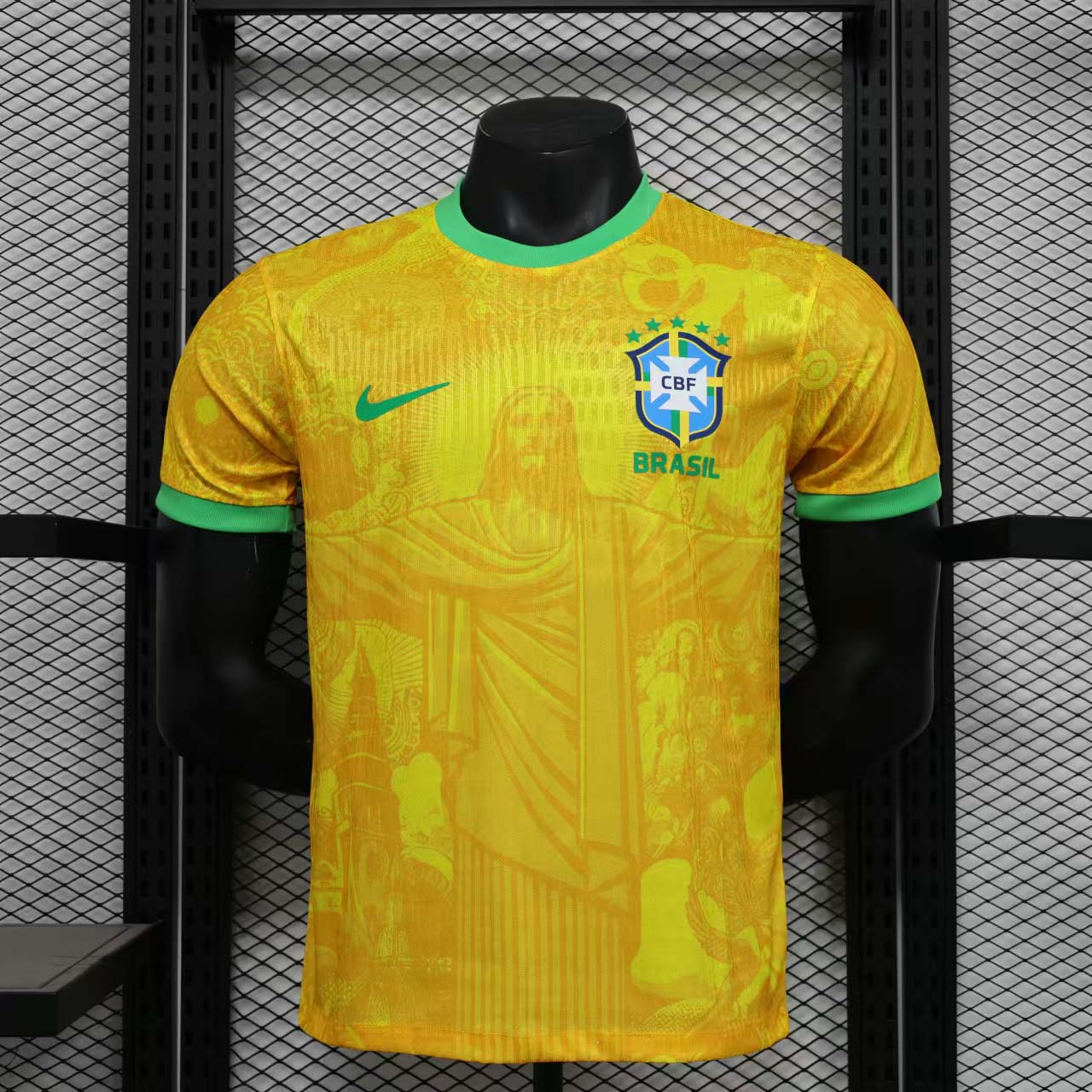 2024 Player Version Brazil Special Edition Jesus Yellow Football Shirt AAA fan-grade