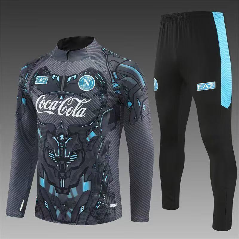2025/2026 Napoli Half-Pull Training Suit Dark Gray Football Shirt AAA fan-grade Set