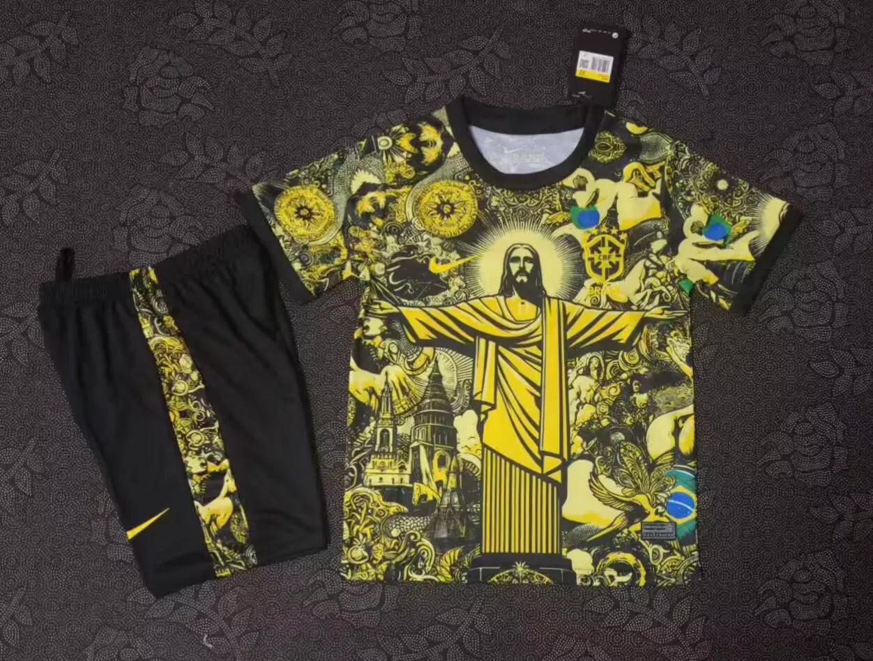 2025/2026 Brazil Goddess Yellow Football Shirt AAA fan-grade Kids Size