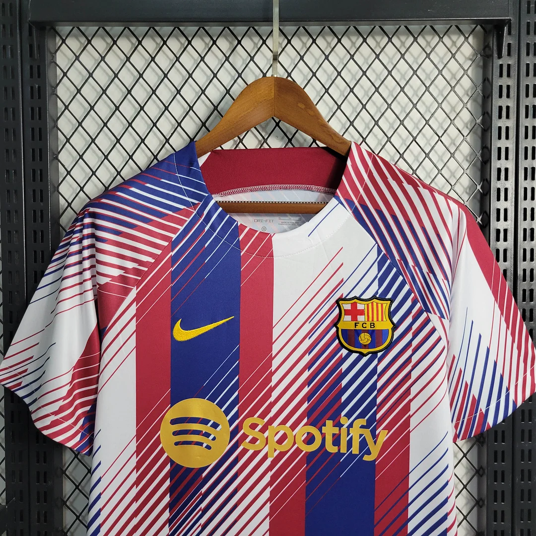 2023/2024 Barcelona Training Wear Red White Blue Jersey — view 4