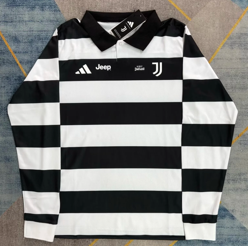 Maillot de football quatrième extérieur Juventus à manches longues (Version publicitaire) 2025/2026 Qualité thaï 1:1