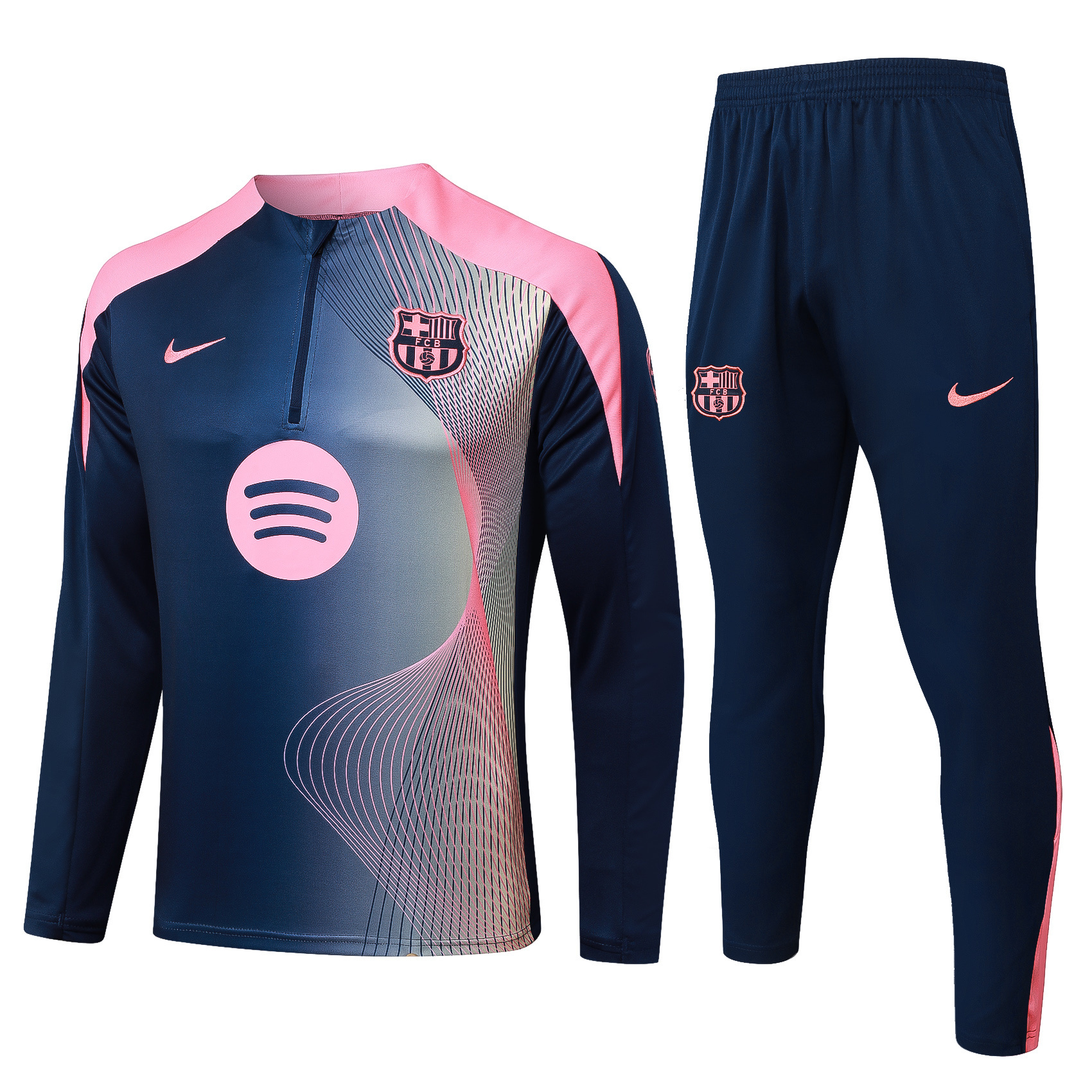 2025/2026 Barcelona Curve inkjet Half-Pull Training Suit Jersey AAA fan-grade Set