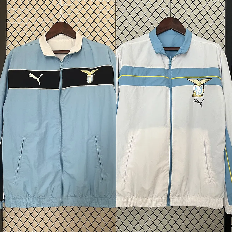 2024-2025 Lazio Reversible Windbreaker Blue-White Soccer Jersey AAA fan-grade