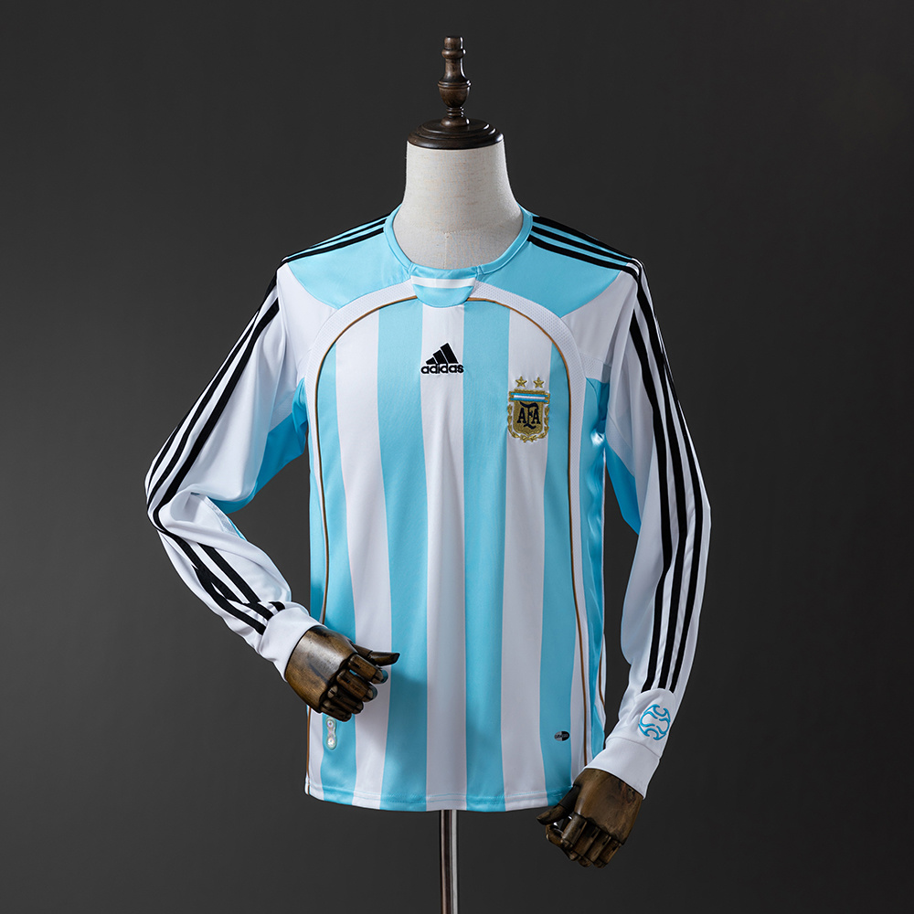 2006 Long-Sleeved Retro Argentina National Team Home Jersey t AAA fan-grade