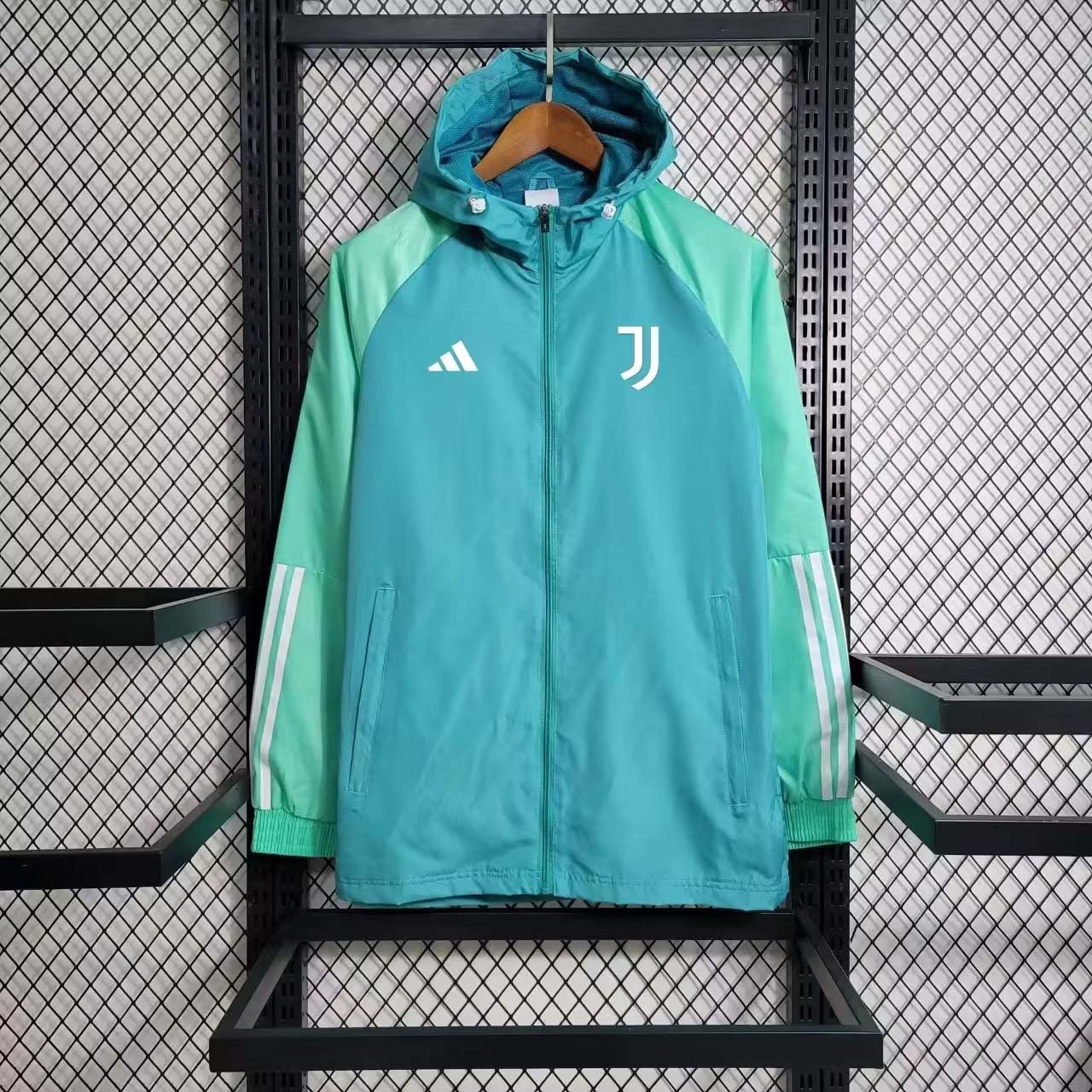 2023/2024 Blouson Coupe-Vent Juventus Bord Vert Clair
