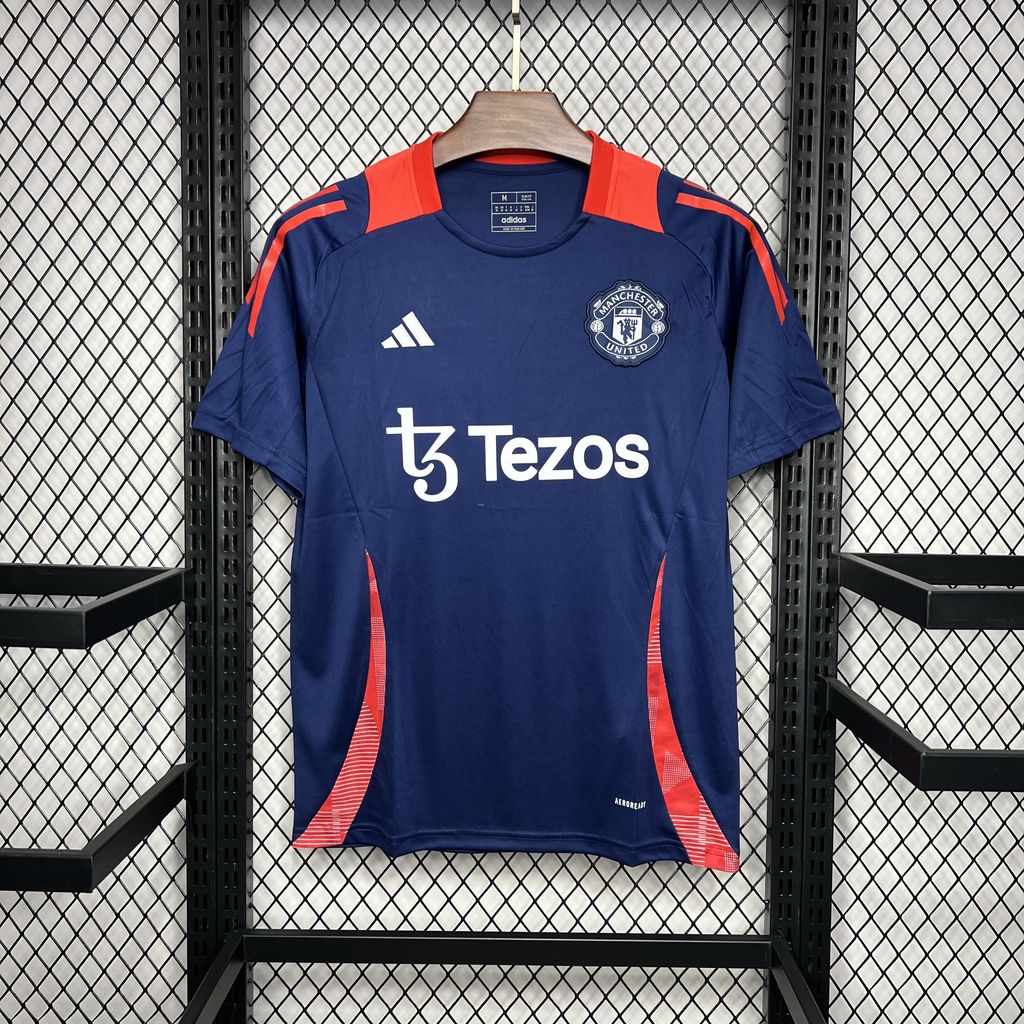 2024/2025 Manchester United Dark blue Pre-match training Jersey AAA fan-grade