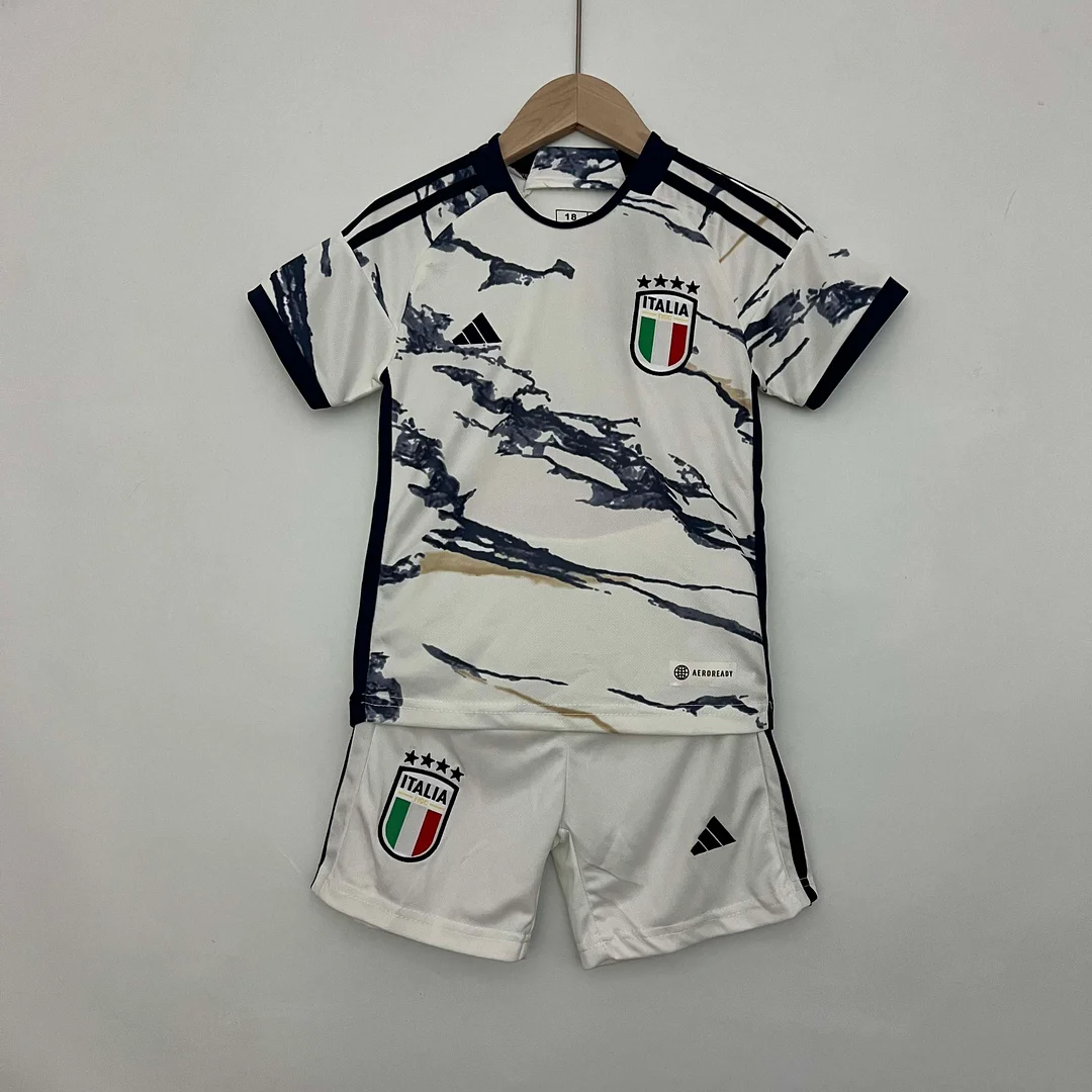 2023 Italy Away Soccer Shirt Kids Size