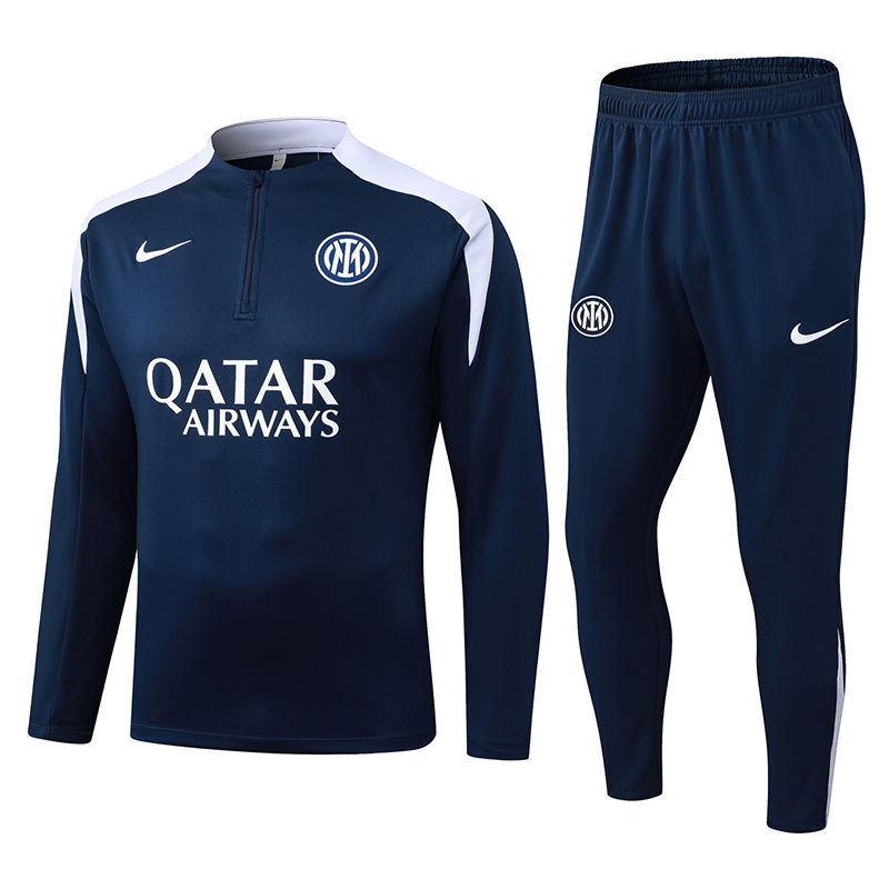 2025/2026 Inter Milan Half-Pull Training Suit Royal Blue Football Jersey AAA fan-grade Set