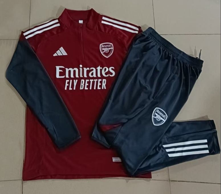 2025/2026 Arsenal Half-Pull Training Suit Red Football Shirt AAA fan-grade Set 01
