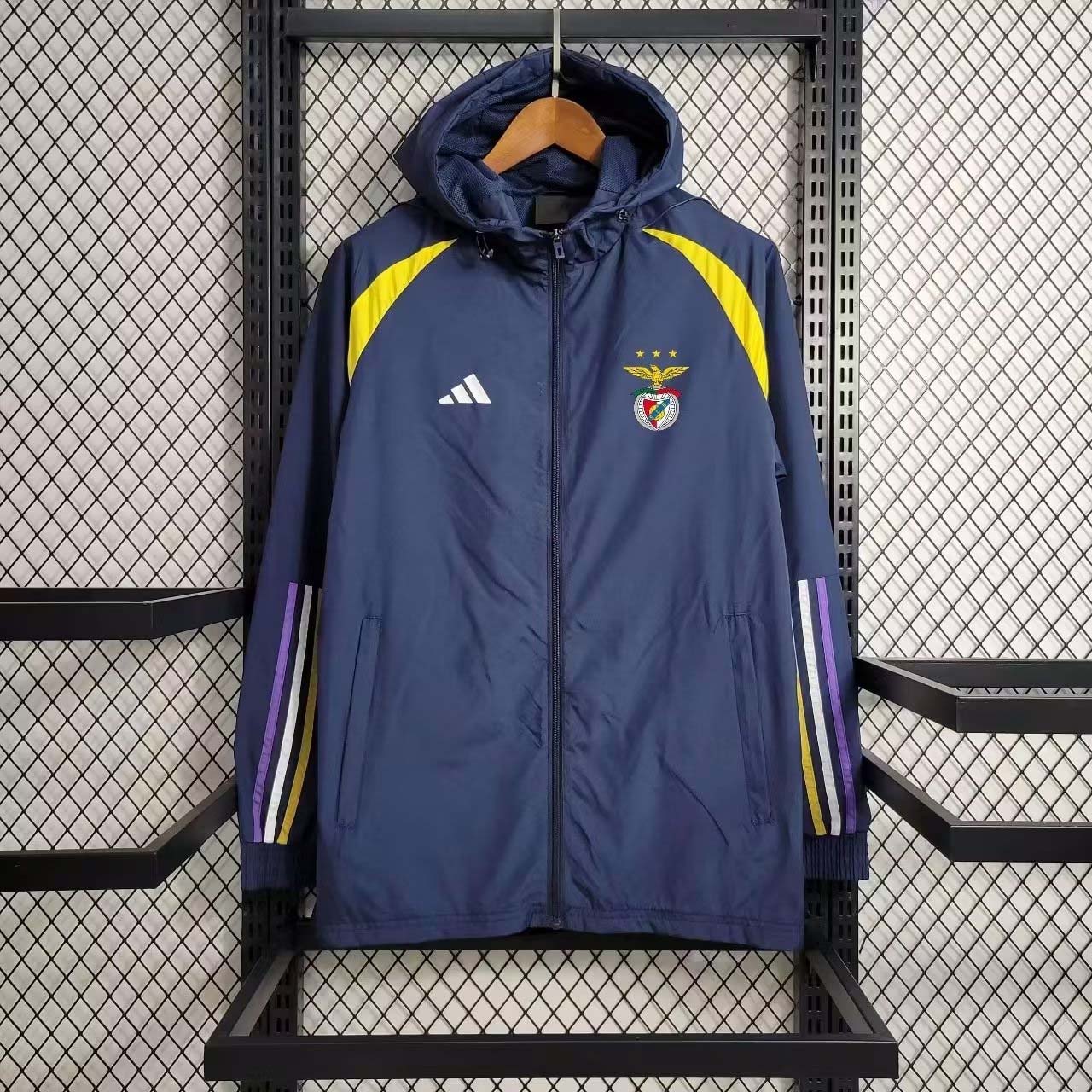 Cortavientos Benfica 2023 Azul Marino Camiseta de Fútbol Calidad Tailandesa