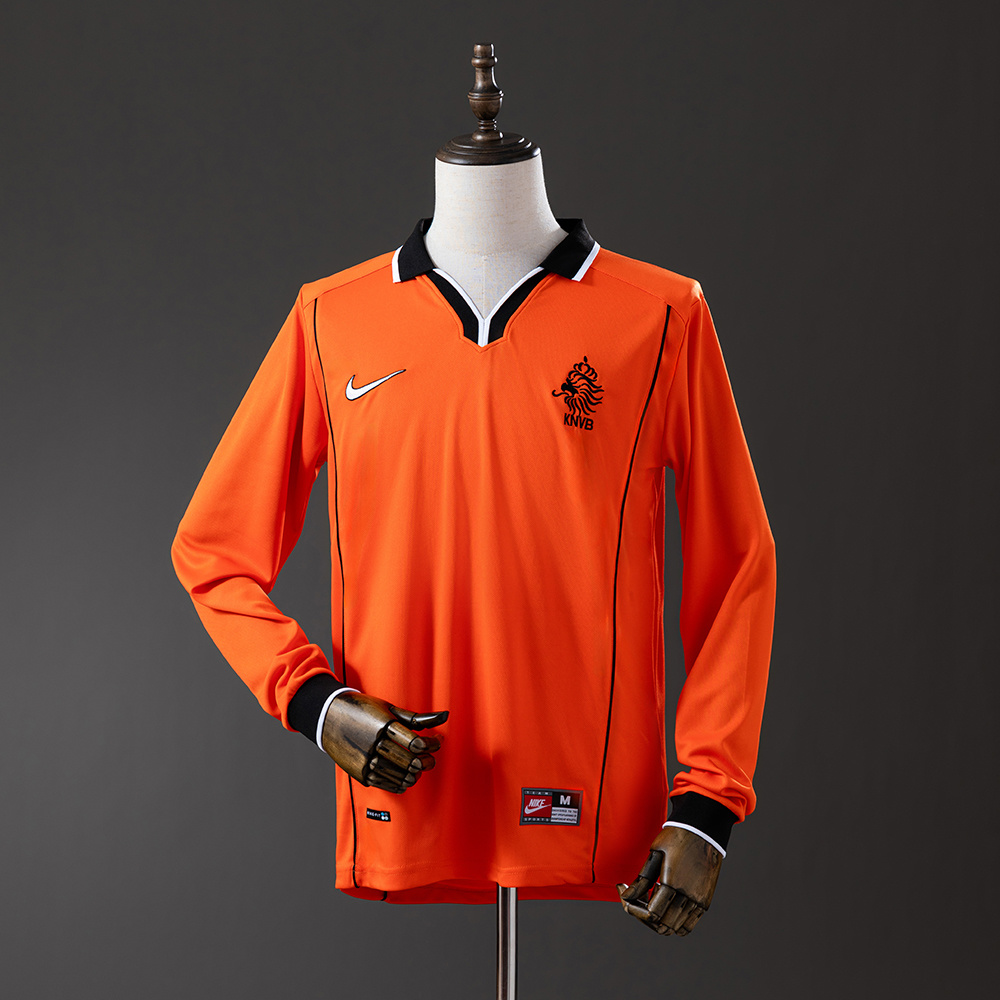 Camiseta Retro 1998 Países Bajos Local Manga Larga AAA calidad fan