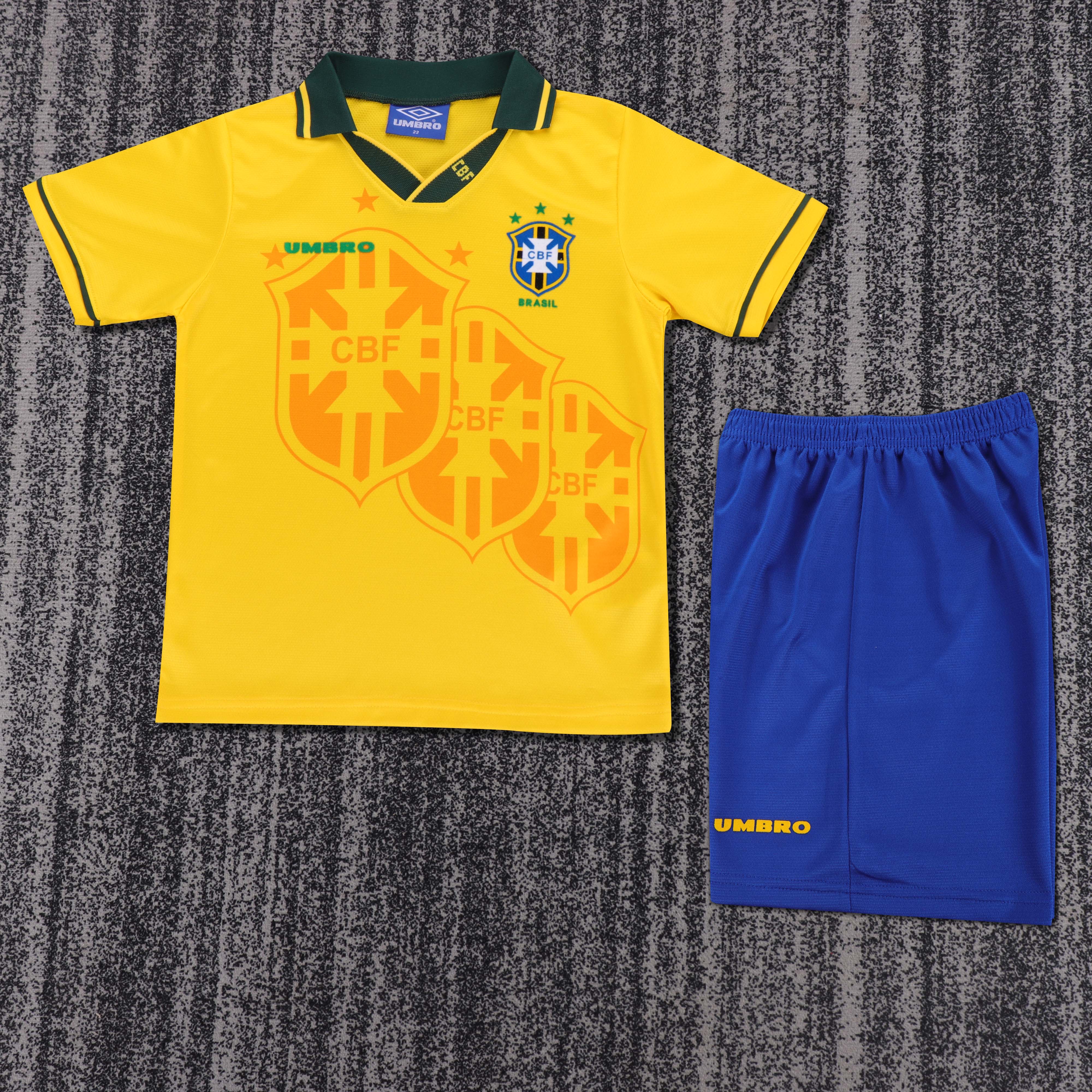 1994 Retro Brazil Home Football Shirt 1:1 Thai Quality Kids Size