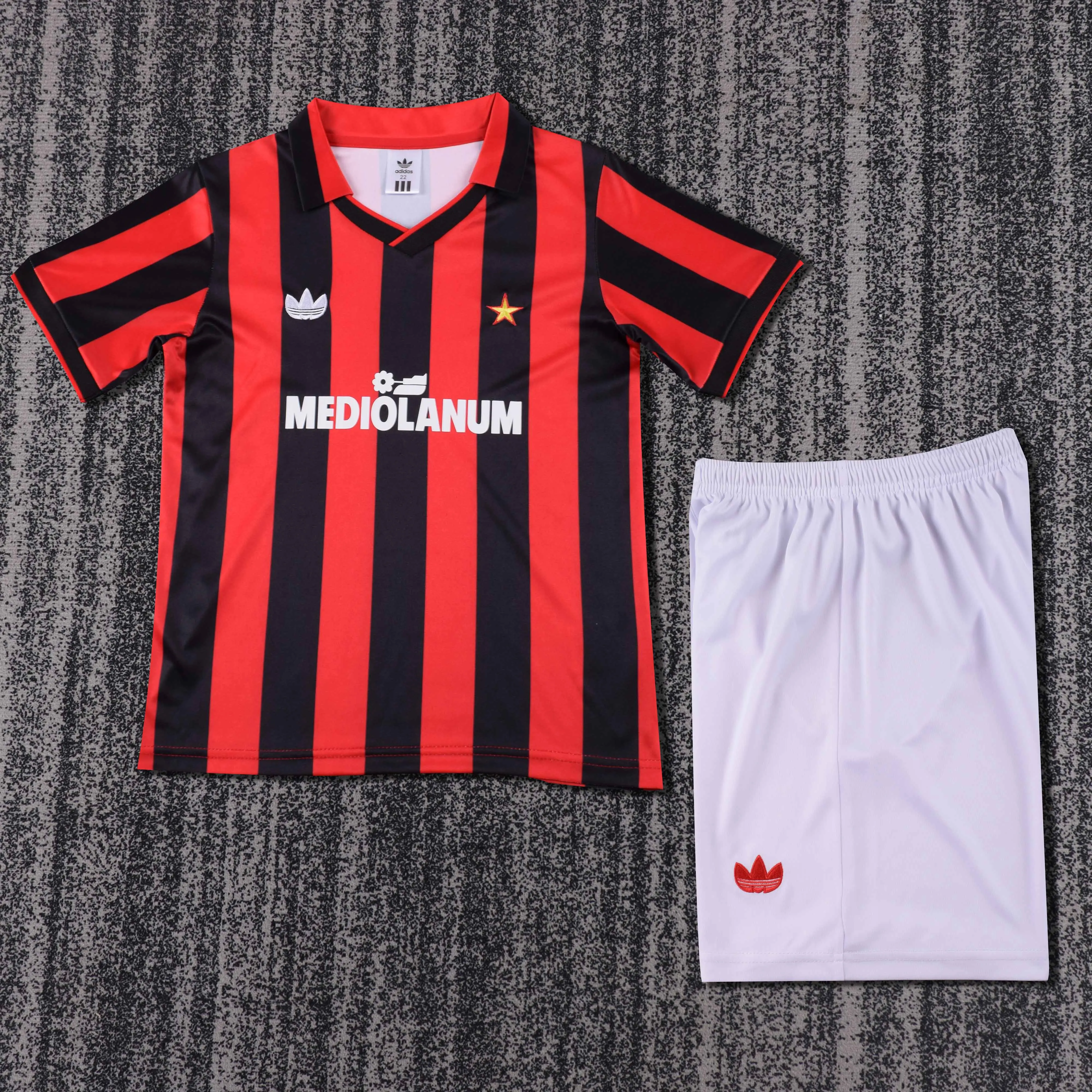 1990-1991 Retro AC Milan Home Football Shirt AAA fan-grade Kids Size