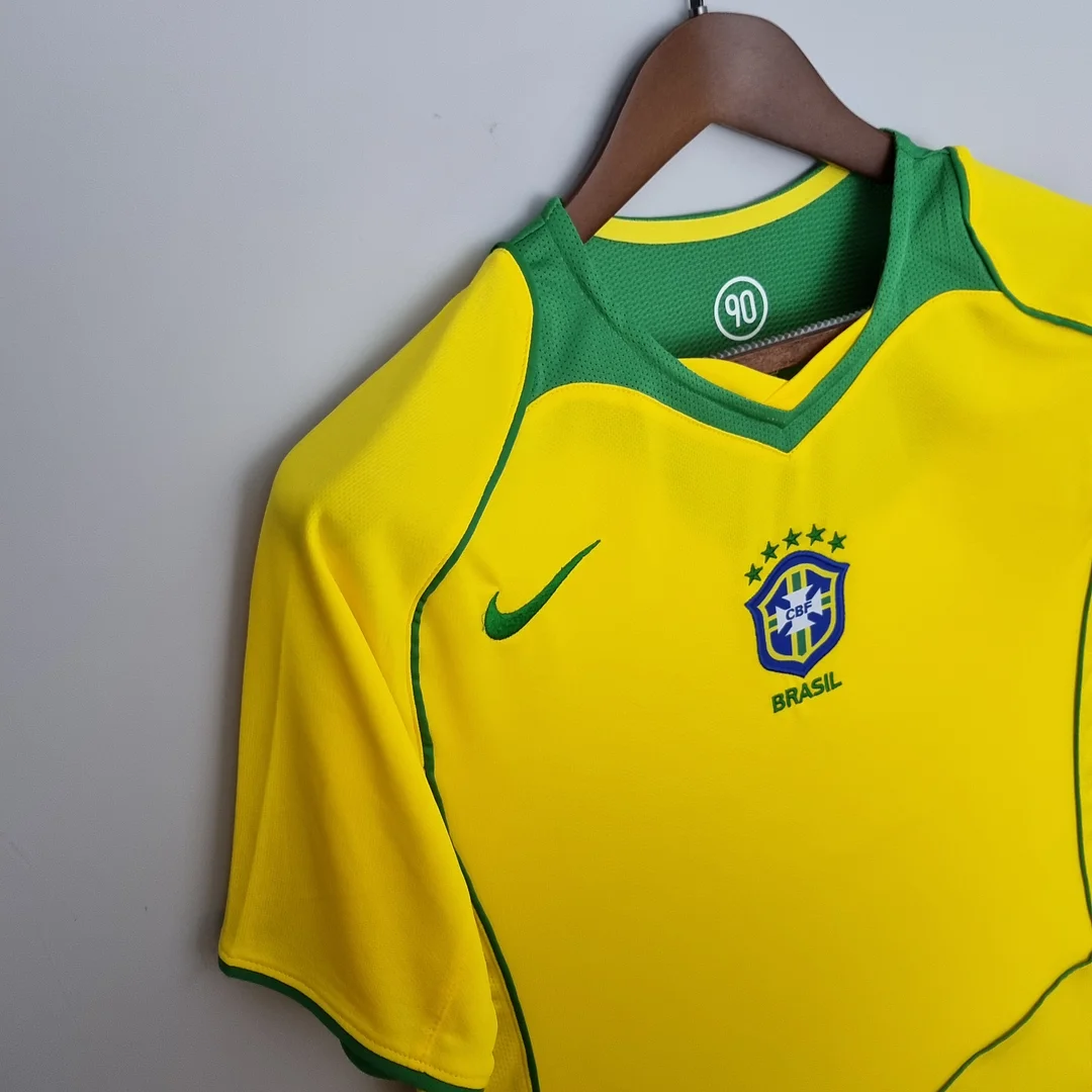 2004 Retro Brazil Soccer Jersey Home — view 3