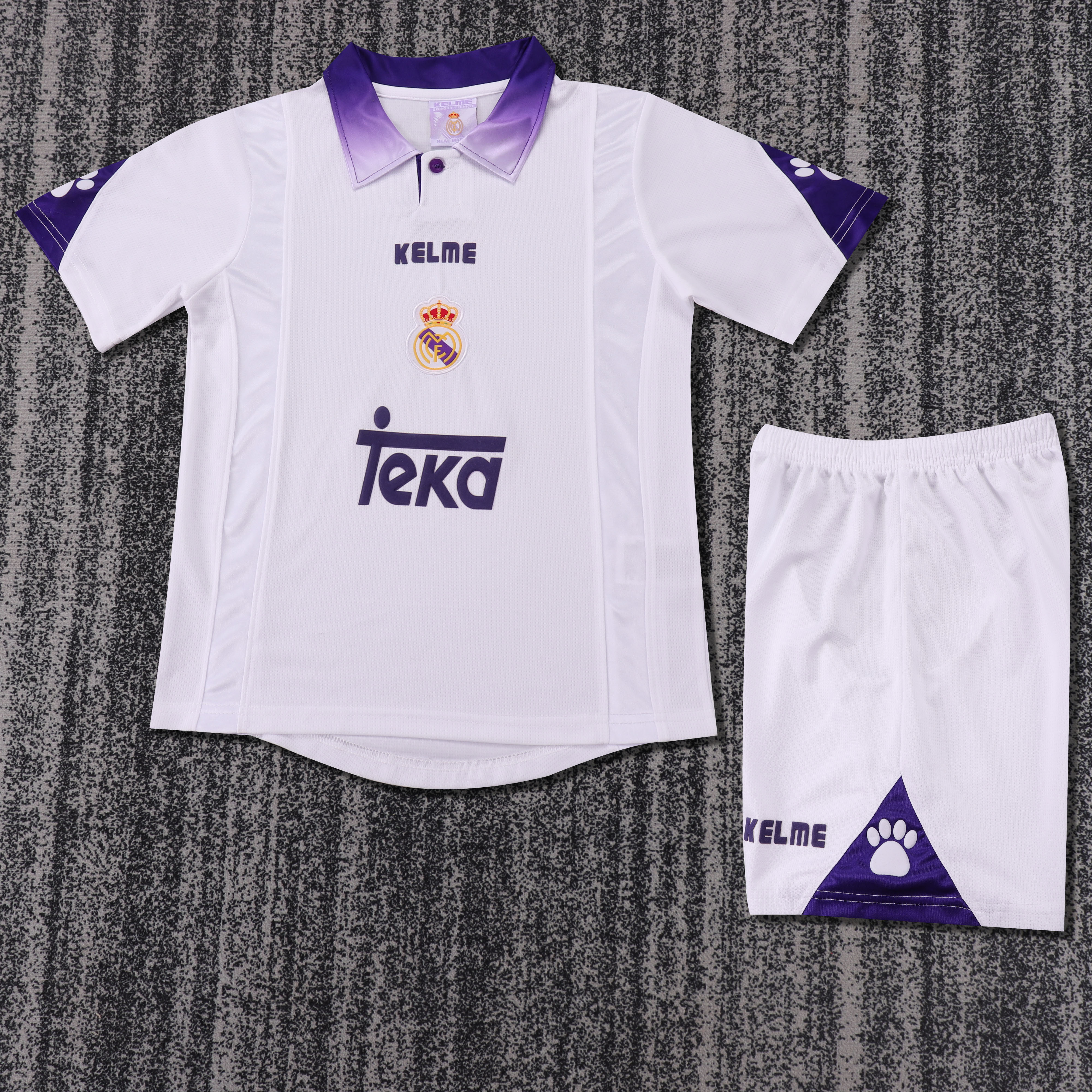 1997-1998 Retro Real Madrid Home Football Shirt AAA fan-grade Kids Size