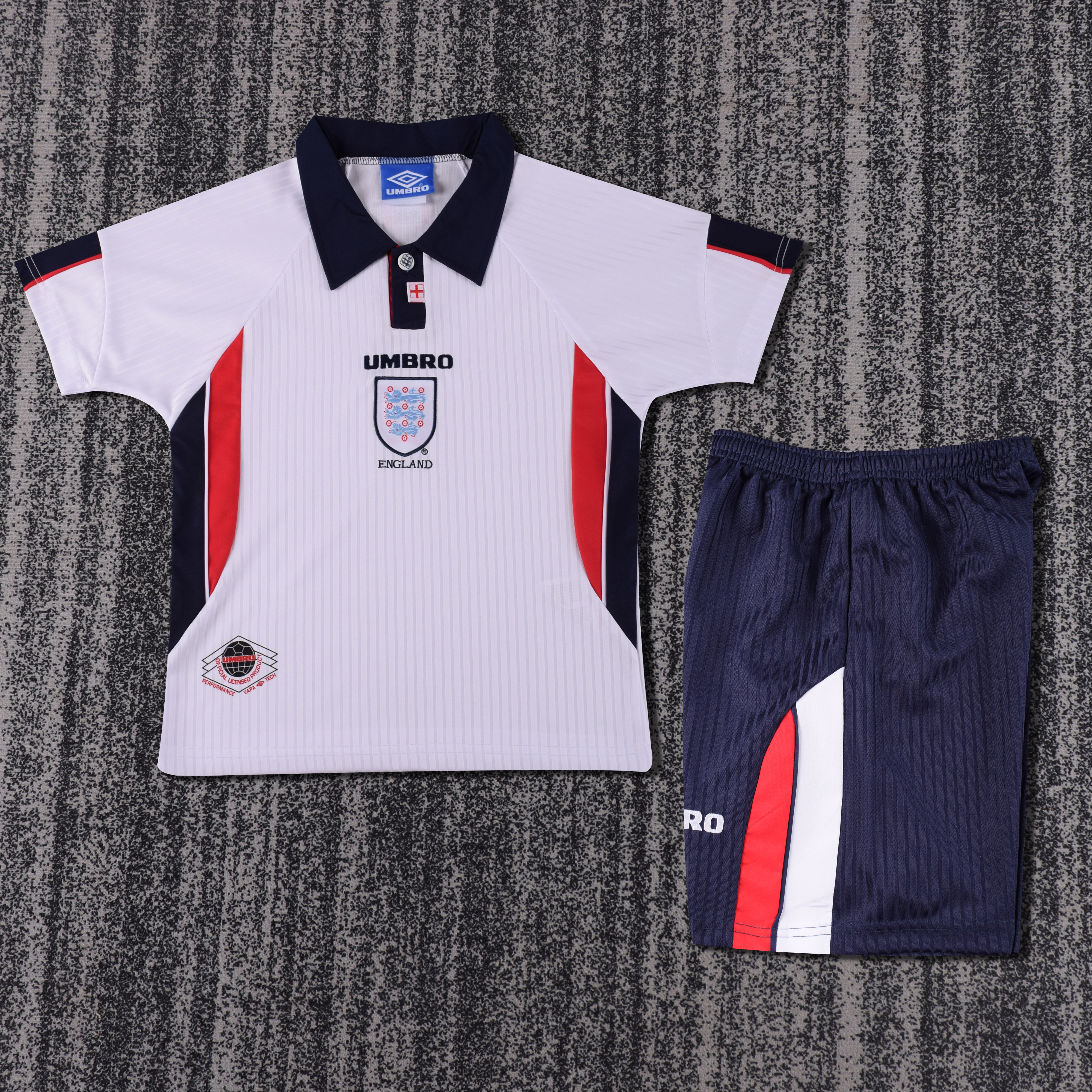 1998 Retro England Heim-Fußballtrikot 1:1 Thai-Qualität Kindergröße