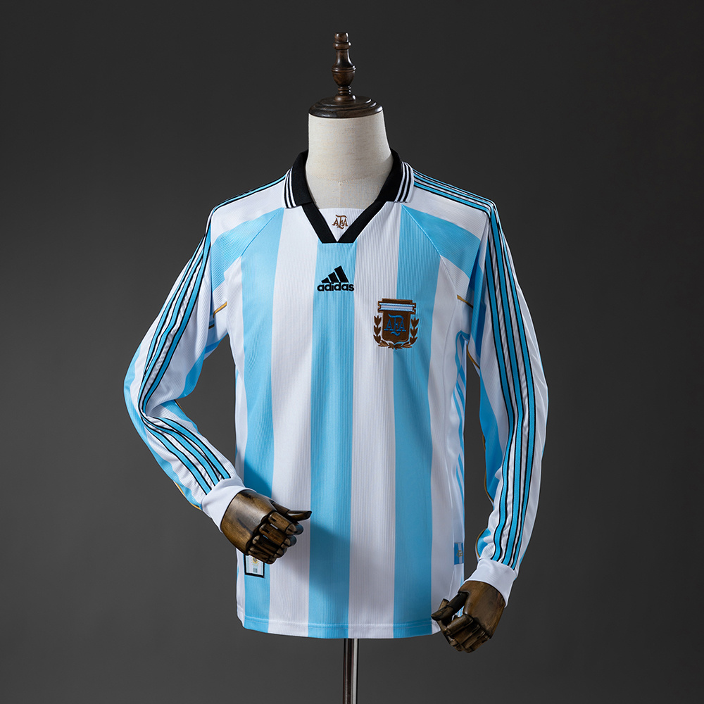 1998 Retro Long Sleeve Argentina Home Jersey AAA fan-grade