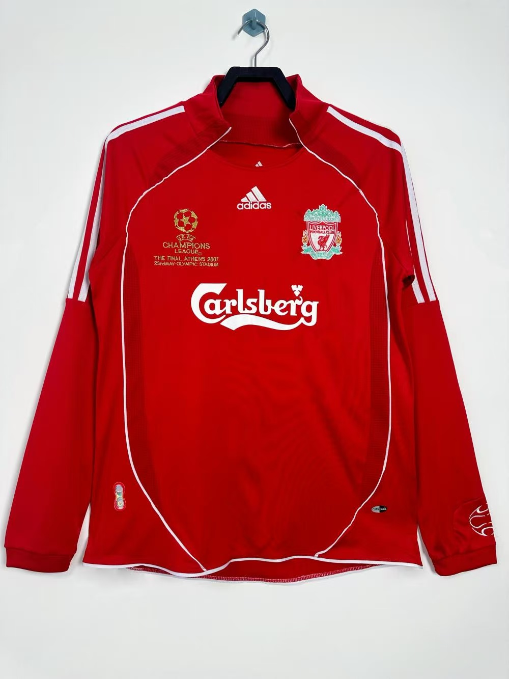 2006/2008 Retro Liverpool Camiseta de Local Versión Champions League de Manga Larga Calidad Tailandesa