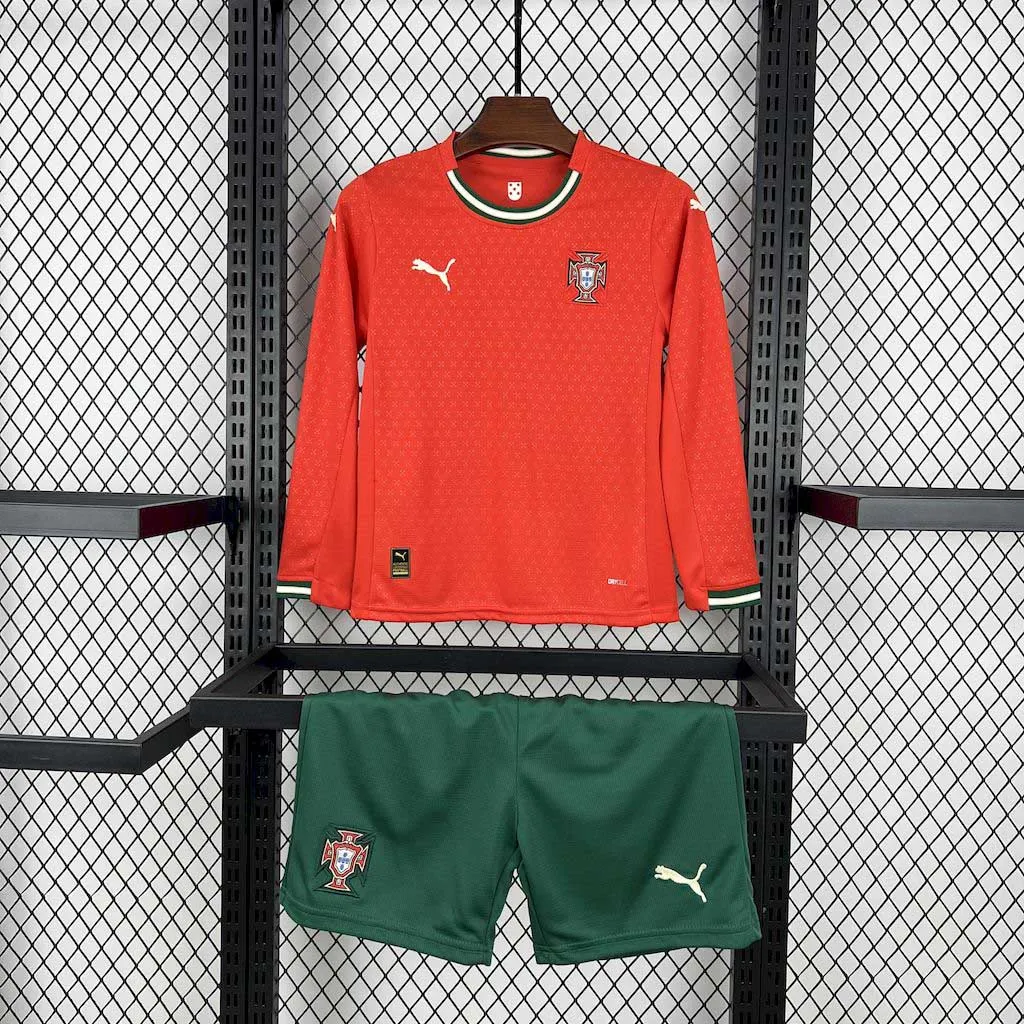 2025/2026 Long Sleeves Portugal Home Football Shirt AAA fan-grade Kids Size