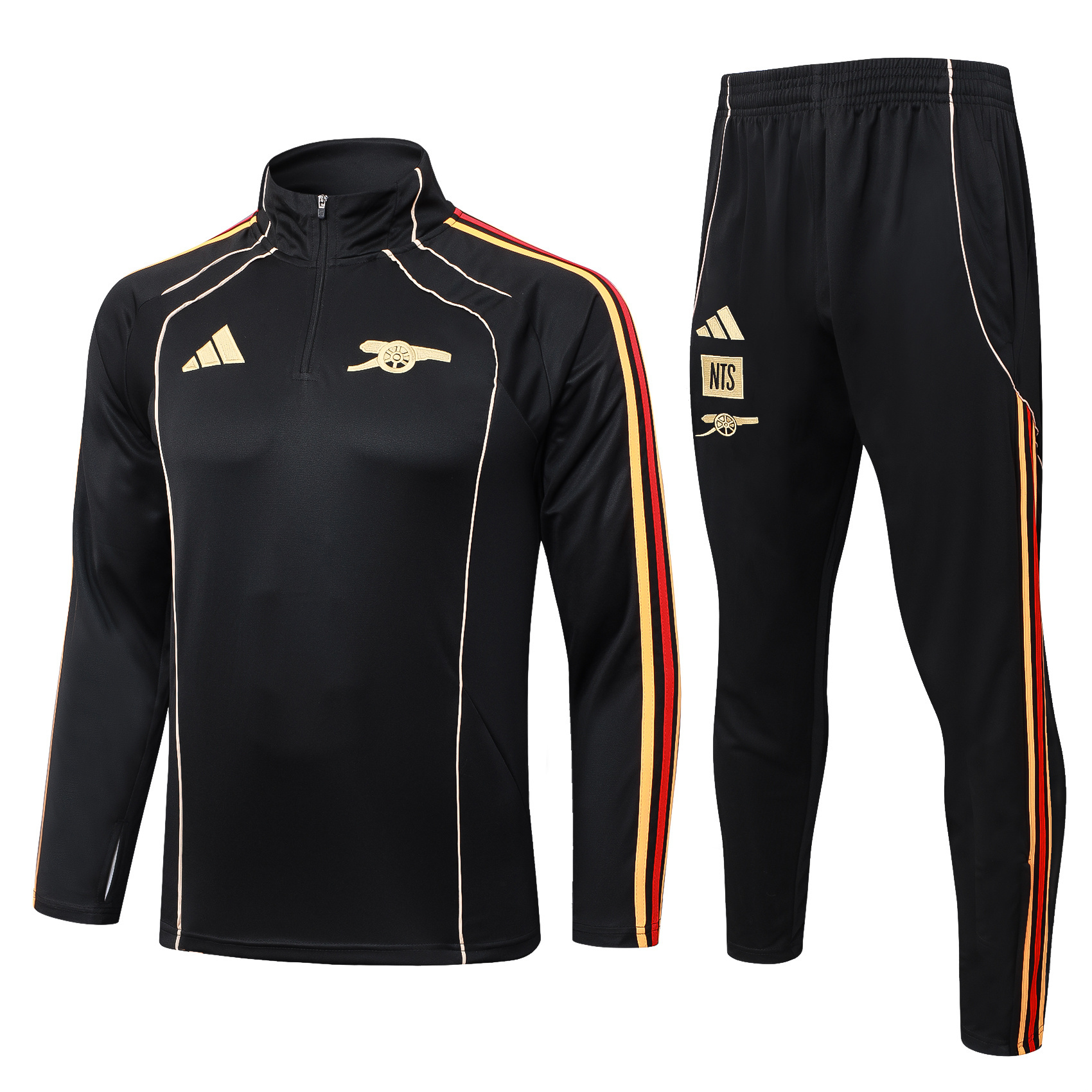 2025/2026 Arsenal Half-Pull Training Suit Black retro style Football Shirt AAA fan-grade Set