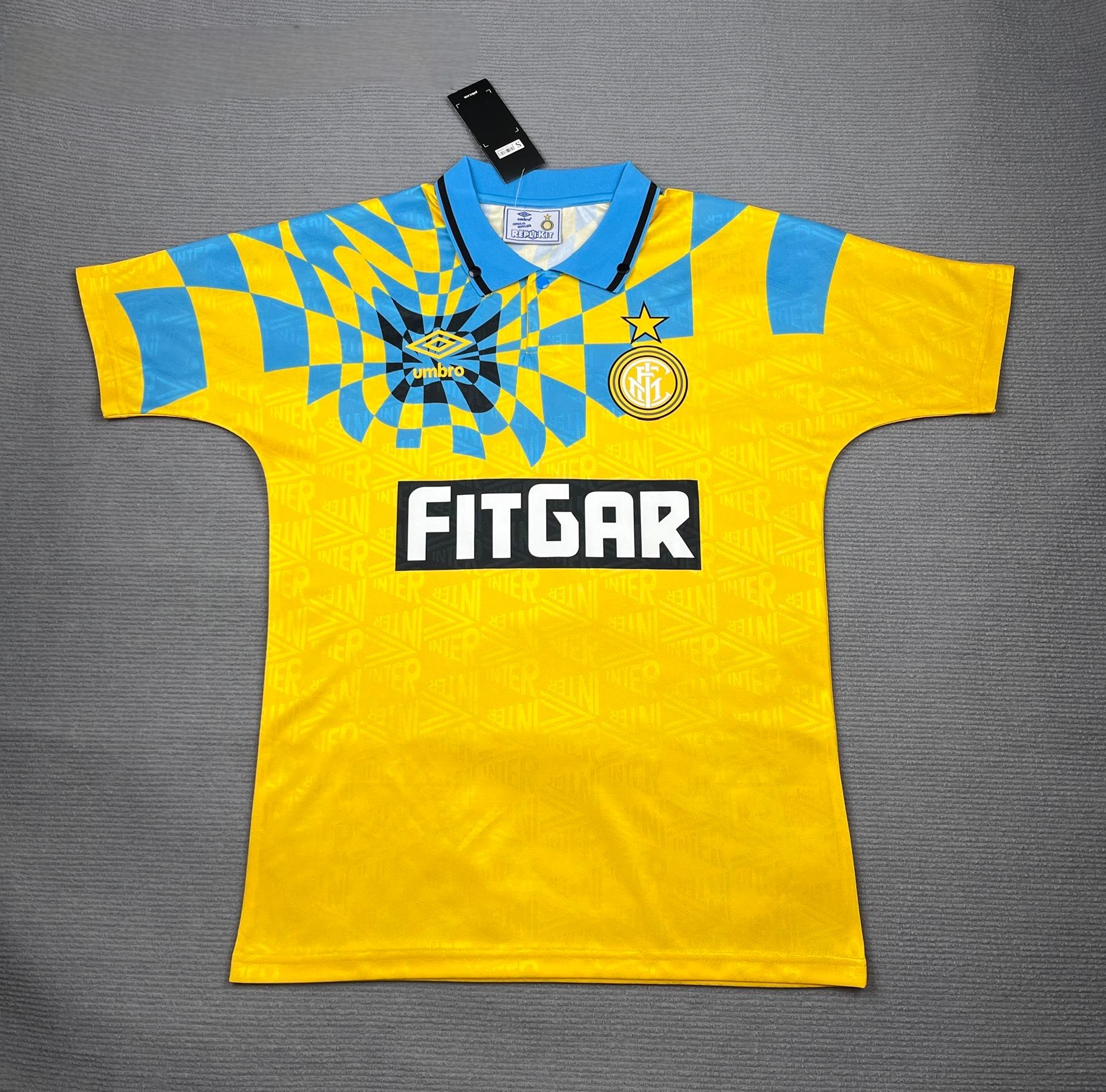 1992-1993 Retro Camiseta Tercera Visitante Inter Milan Calidad Tailandesa