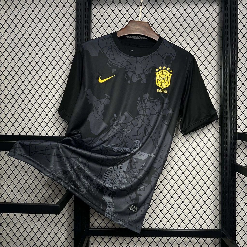2024 Brazil Special Edition Jesus Black Football Shirt AAA fan-grade