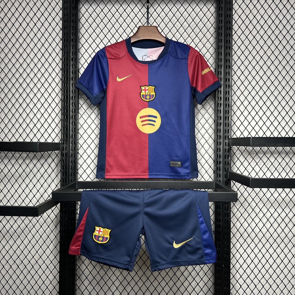 2024/2025 Barcelona Home No Spotify Football Shirt AAA fan-grade Kids Size